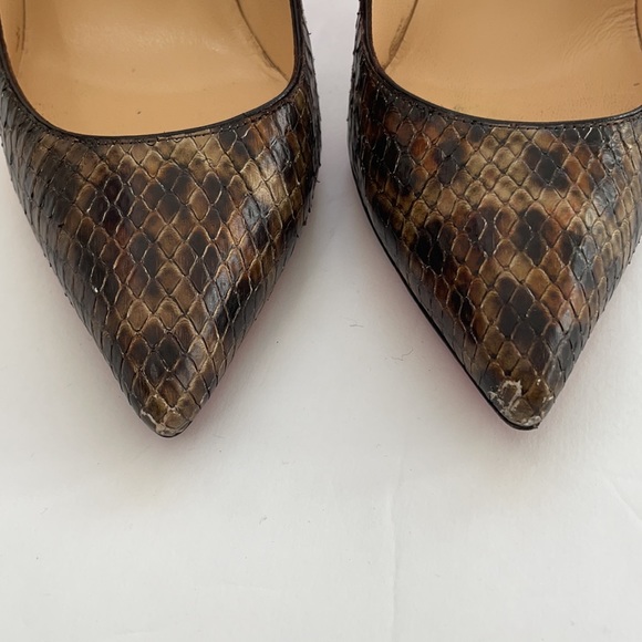 Christian Louboutin Pigalle Follies 100 python leo multi stiletto pumps 40 - Picture 3 of 12